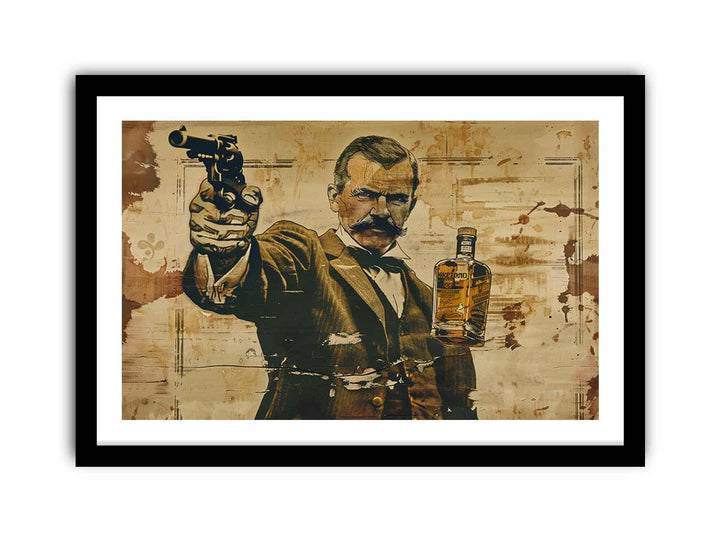 Vintage whiskey Art 2 framed Print