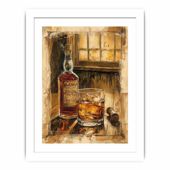 Vintage whiskey Art 2 framed Print