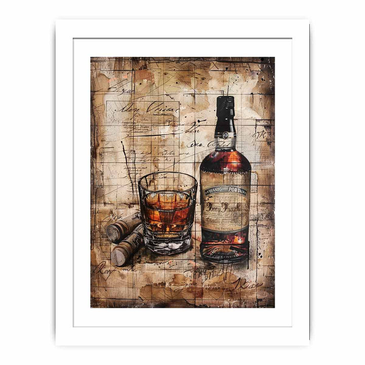 Vintage whiskey Art framed Print