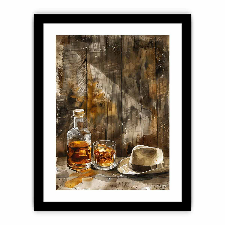 whiskey Art vinatge  framed Print