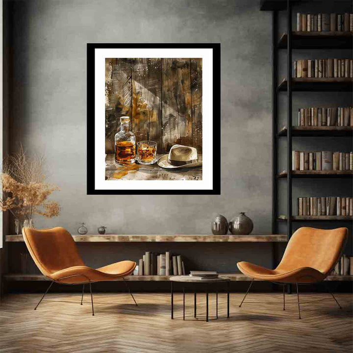 whiskey Art vinatge  Art Print