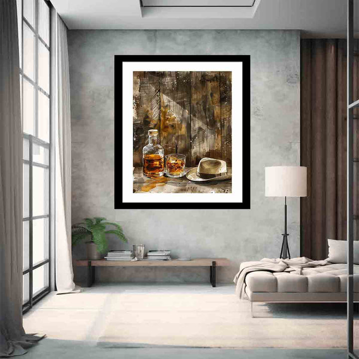 whiskey Art vinatge  Art Print