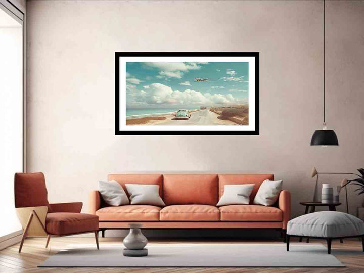 Car Beach Road Art Print