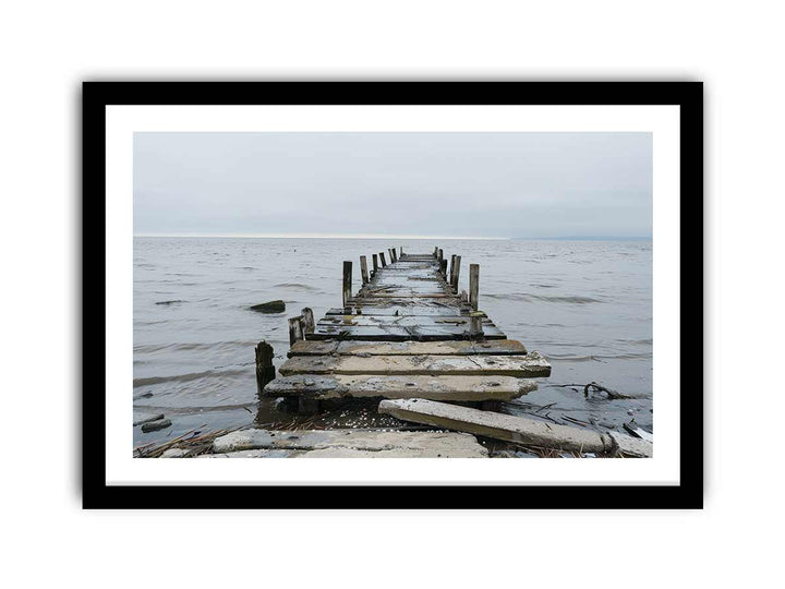 Broken Jetty Art framed Print