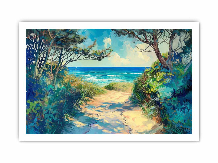 Beach Path  Art framed Print