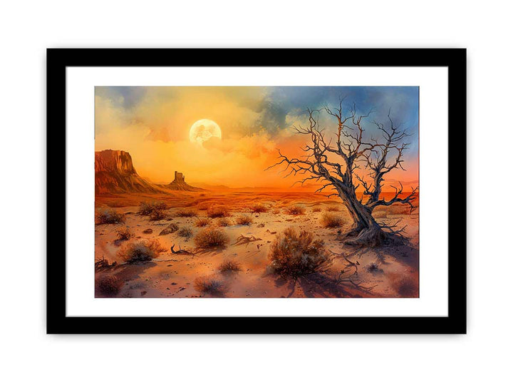 Desert Sun Painting framed Print