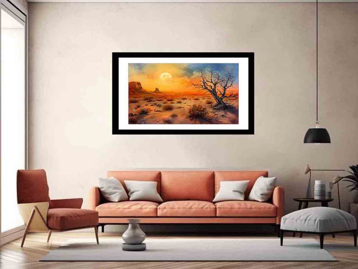 Desert Sun Painting Art Print