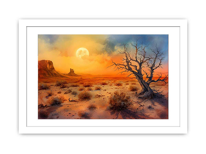 Desert Sun Painting framed Print