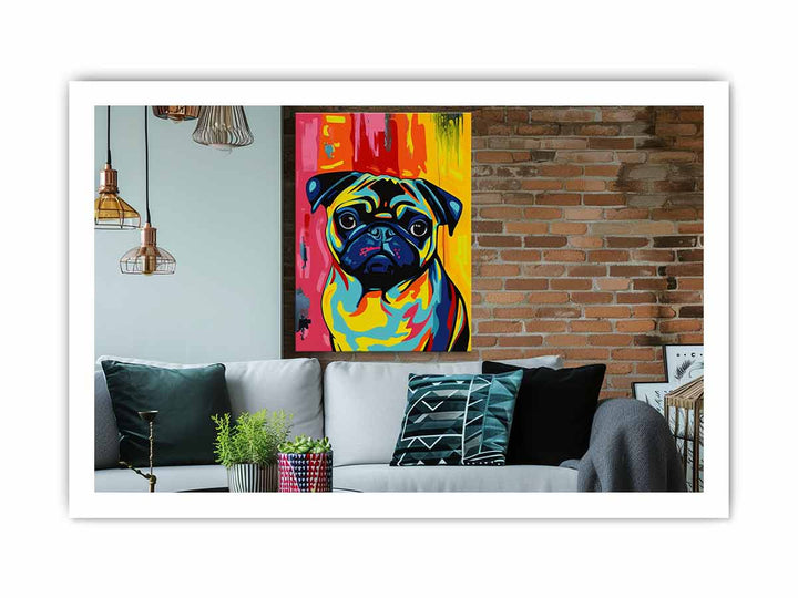 Pug Dog Art framed Print