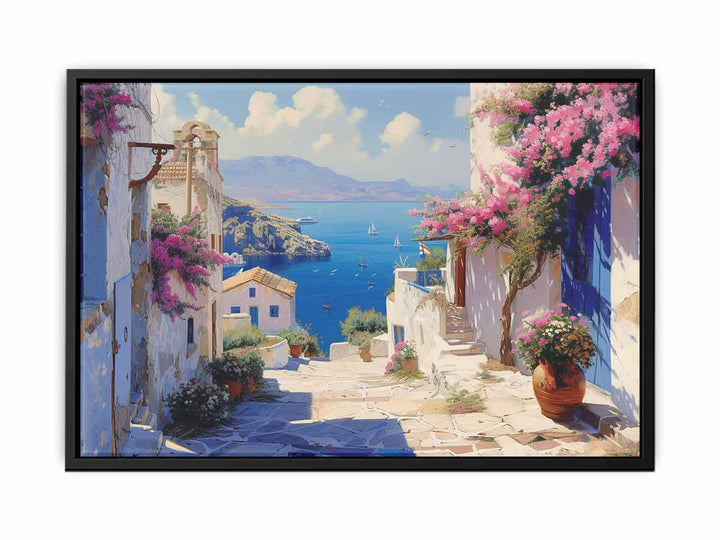 Greek Village  canvas Print