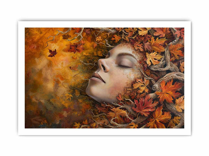 Thought in Fall art framed Print