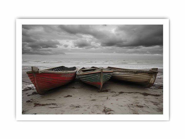 Three Boats framed Print