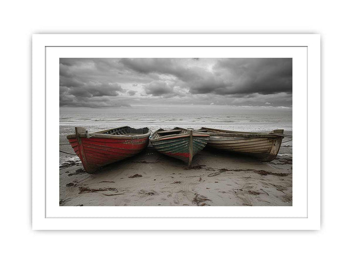 Three Boats framed Print