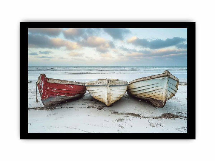 Three Boats  Art framed Print