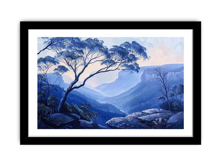 Blue Mountians Art framed Print