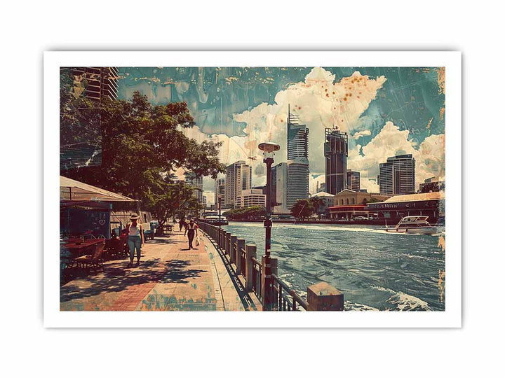 Brisbane City  Art framed Print