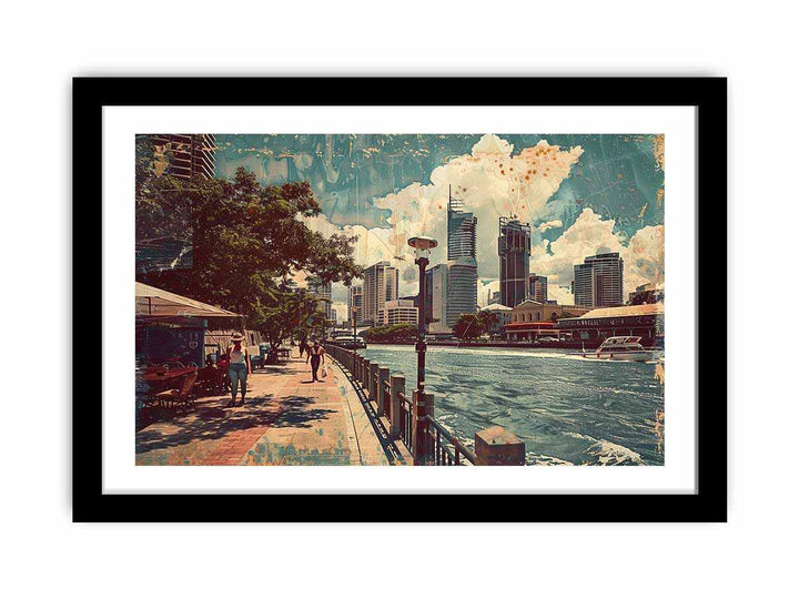 Brisbane City  Art framed Print