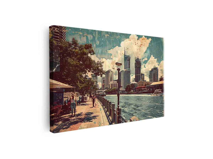 Brisbane City  Art canvas Print