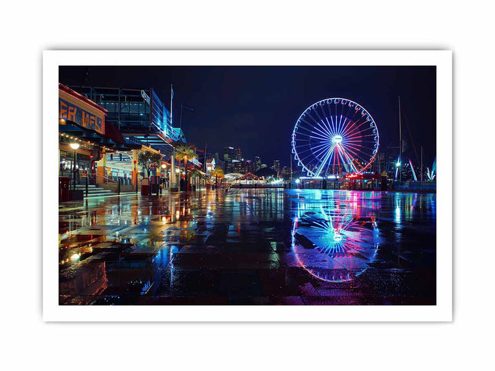 Darling Harbour Night Print framed Print