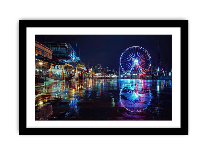 Darling Harbour Night Print framed Print