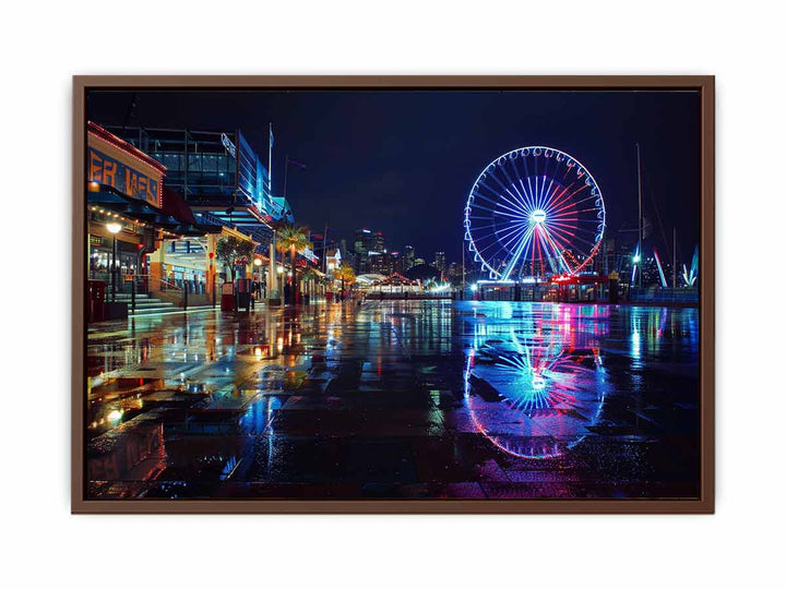 Darling Harbour Night Print Painting