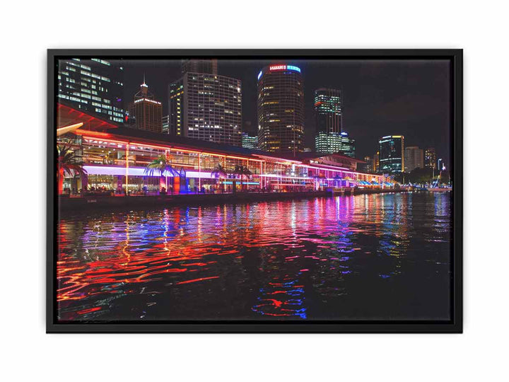 Darling Harbour Sydney Night Art canvas Print