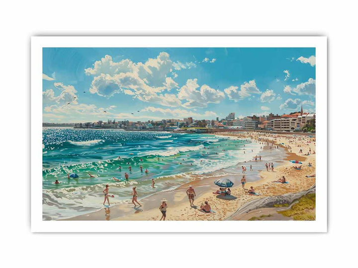 Bondi Beach Painting framed Print