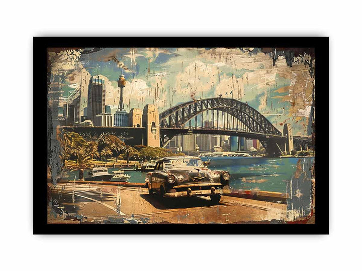 Sydney  Vintage Art framed Print