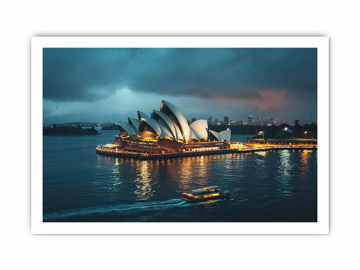 Opera House Black and  white Art framed Print