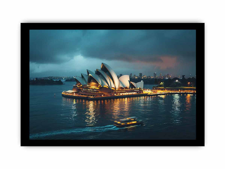 Opera House Black and  white Art framed Print