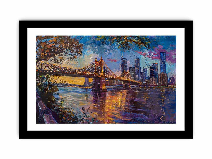 Storey Bridge Brisbane Painting framed Print