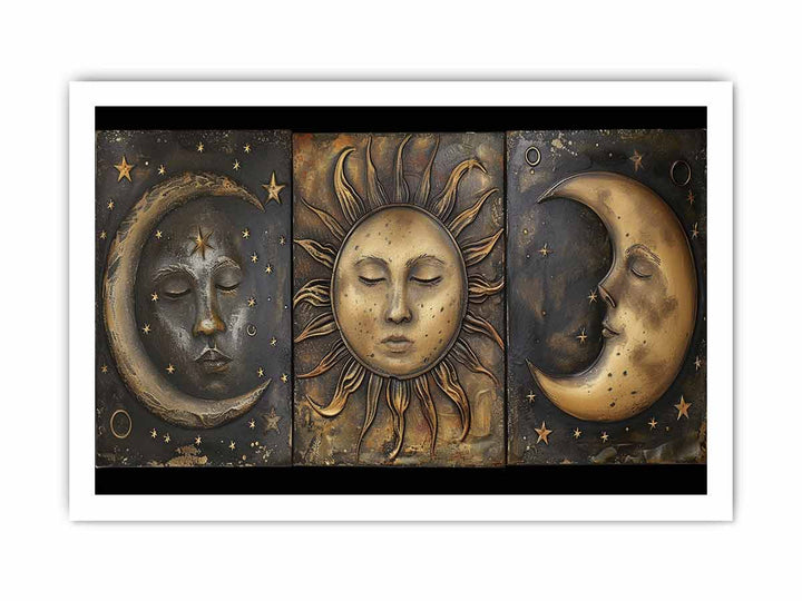 Sun Moon Art Framed  print framed Print