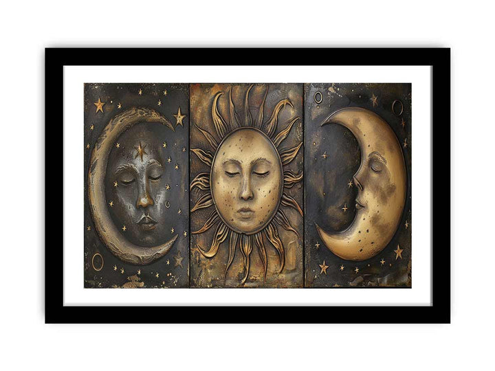 Sun Moon Art Framed  print framed Print