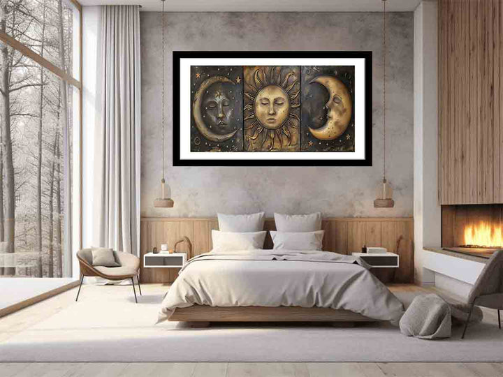 Sun Moon Art Framed Art Print