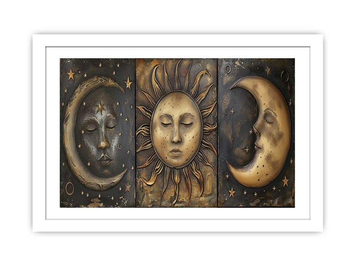 Sun Moon Art Framed  print framed Print