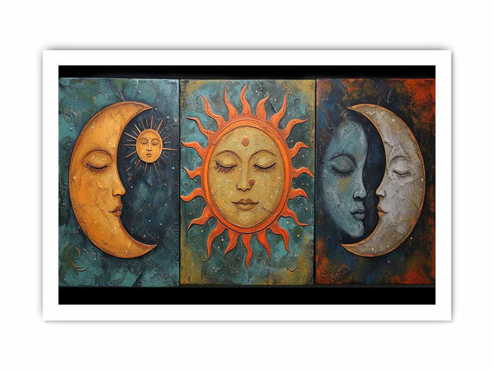 Sun Moon Art  Print framed Print