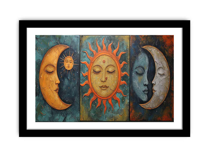 Sun Moon Art  Print framed Print