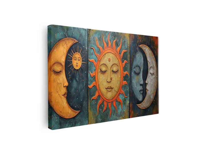 Sun Moon Art  Print canvas Print