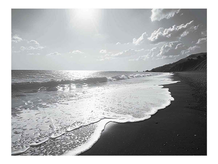 Black and white  Beach Art Print