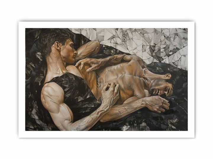 Homoerotic Painting framed Print