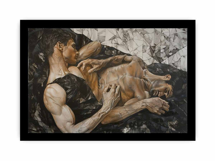 Homoerotic Painting framed Print