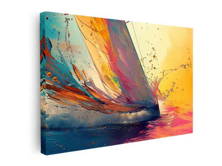 Sailboat Splash Art canvas Print