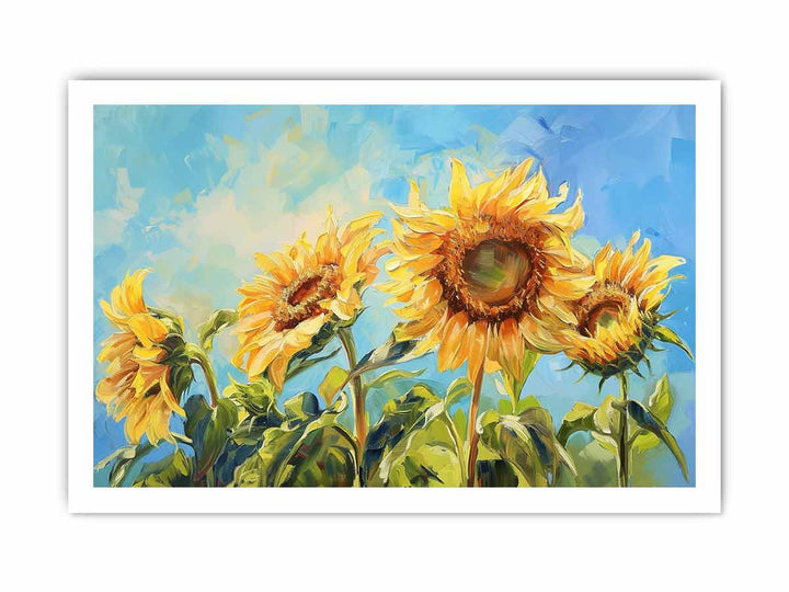 Summer Sunflowers Art framed Print