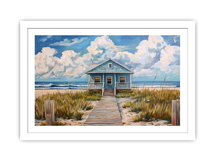 Beach House  Art framed Print