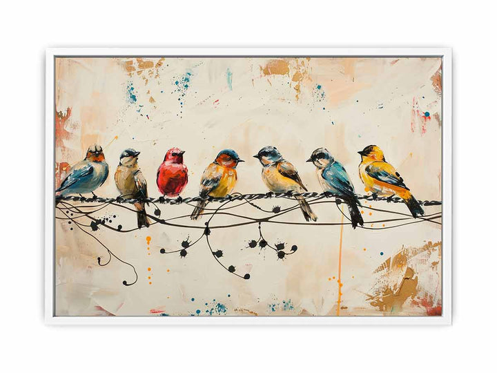 Birds  on wire Art Painting