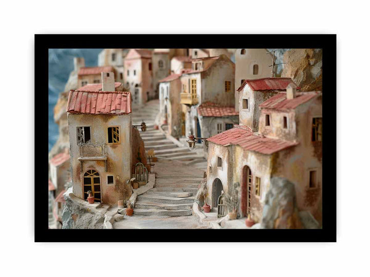 The Greek Village Art framed Print