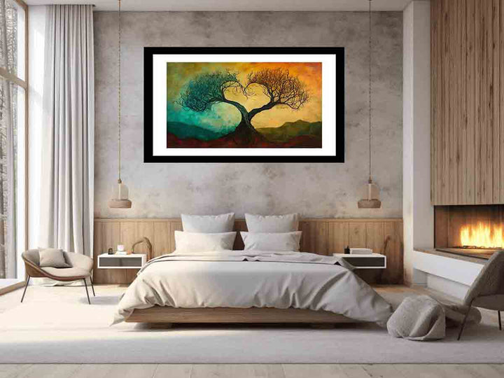 Twisting Love Trees Art Print