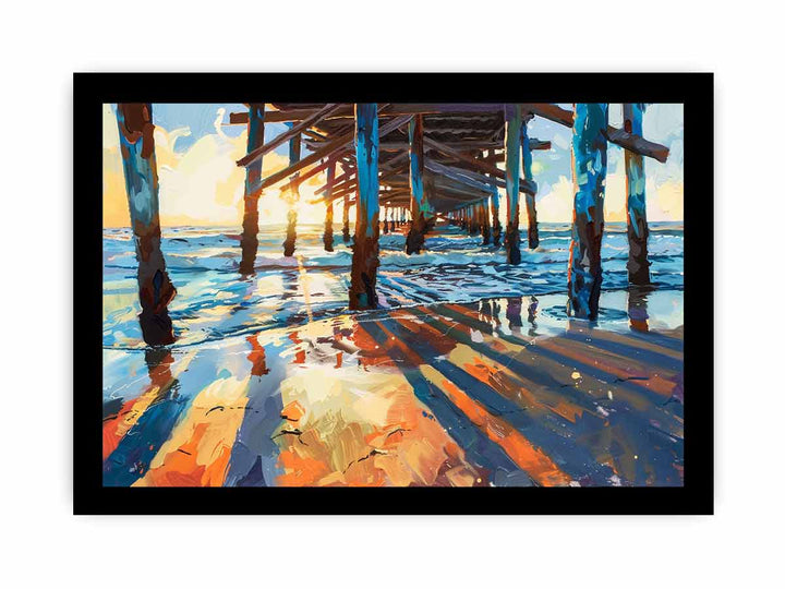 Pier Painting Art framed Print