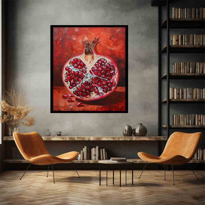 Pomegranate framed  Art Print