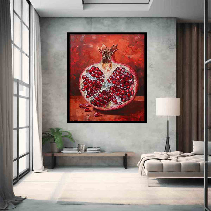 Pomegranate framed  Art Print